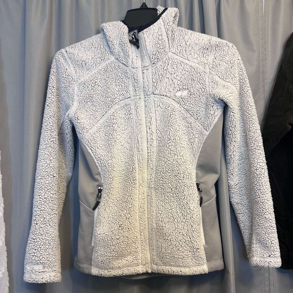 Koppen fleece hooded gray jacket S